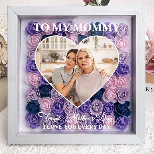 Personalized I Love You Every Day Flower Shadow Box