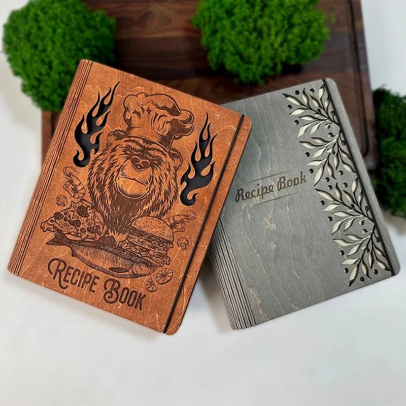[Series 5]Personalized Recipe Book Wooden Binder Christmas Gifts Birthday Gifts 