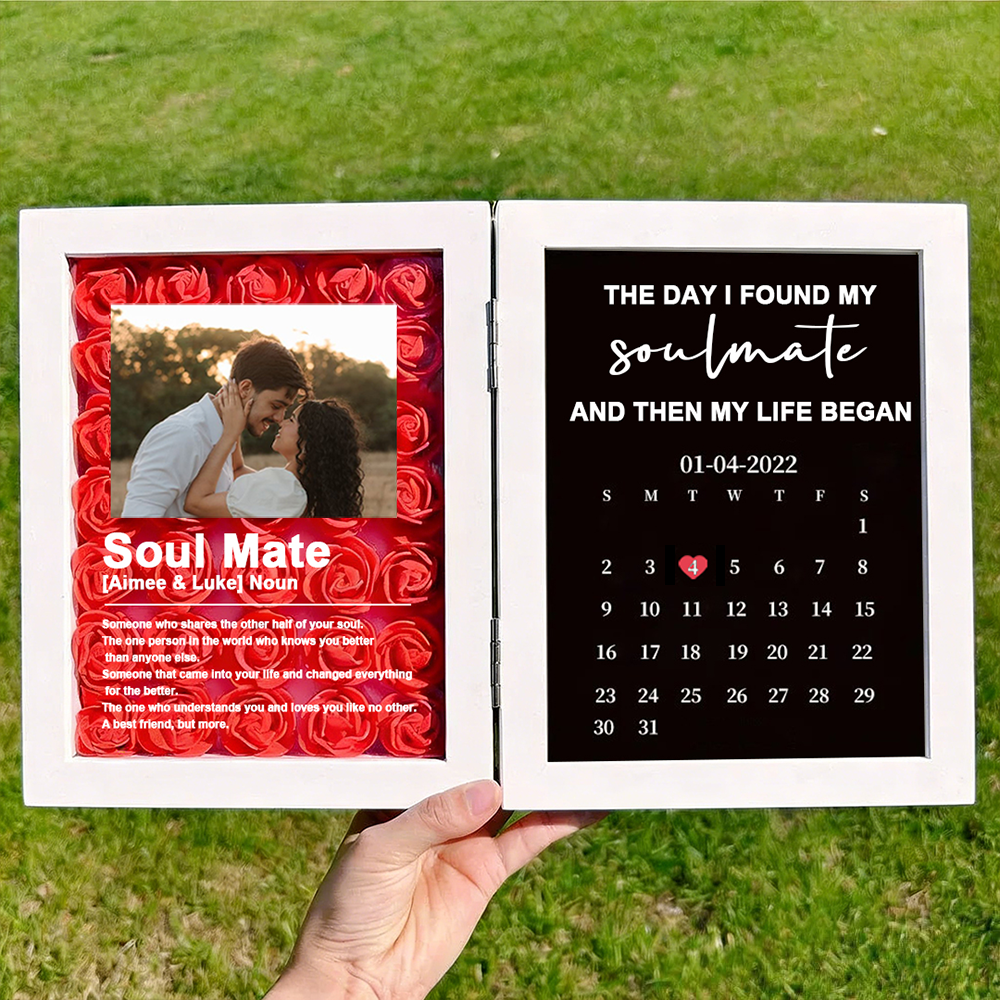 Custom Music Flowers Frame with Couple Definition for Anniversary