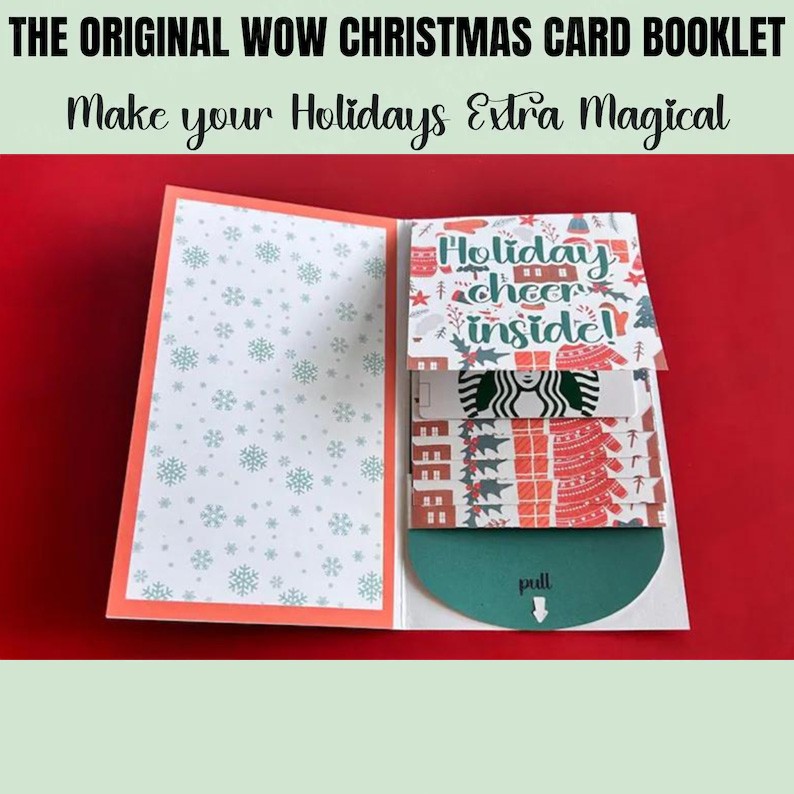 Christmas gift card holder book DIY print card gift