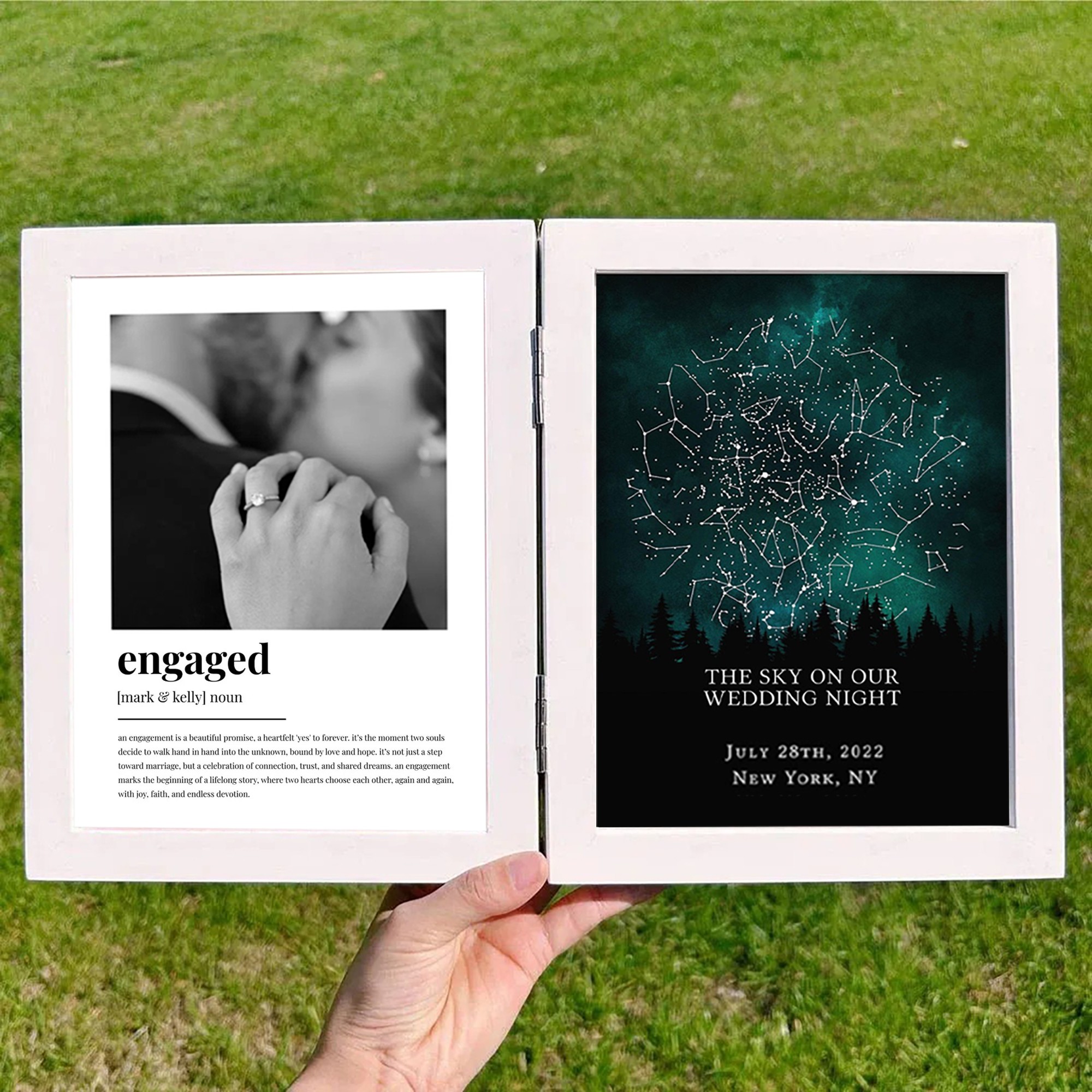 Custom Definition Frame with Star Map for Couples