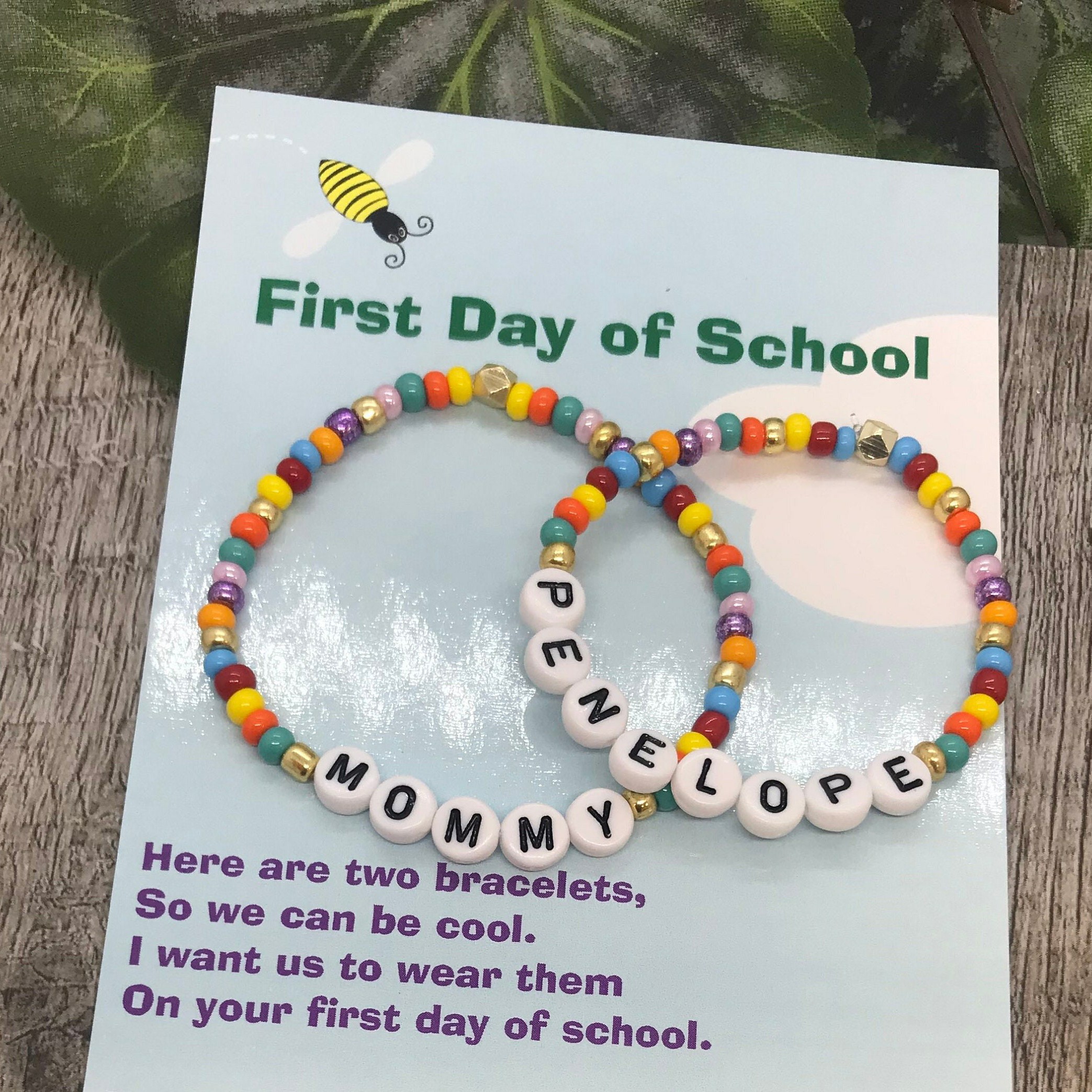 First Day of School Bracelet Matching Bracelets Heart Bracelets