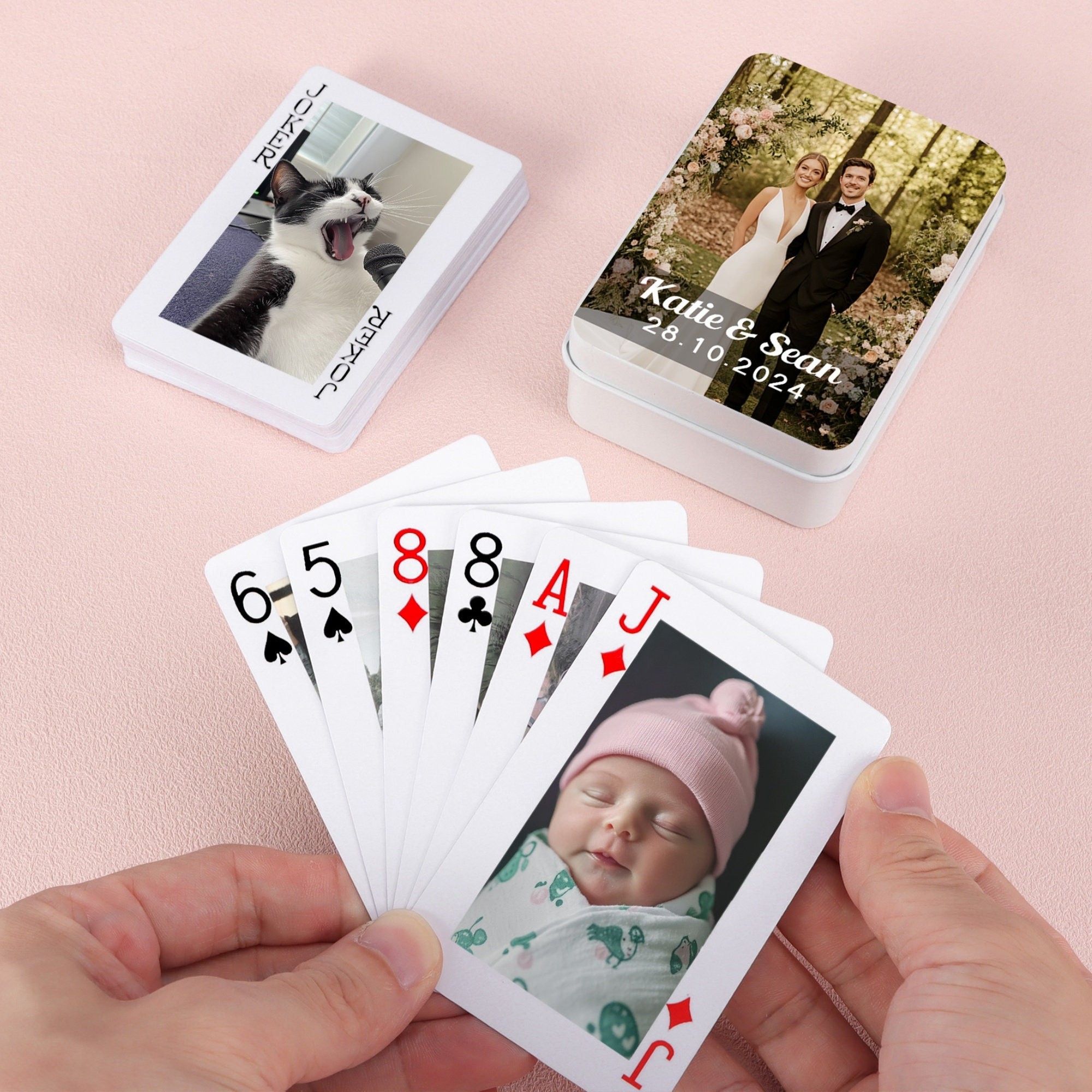 Personalized Couple Photo Playing Cards with Gift Box