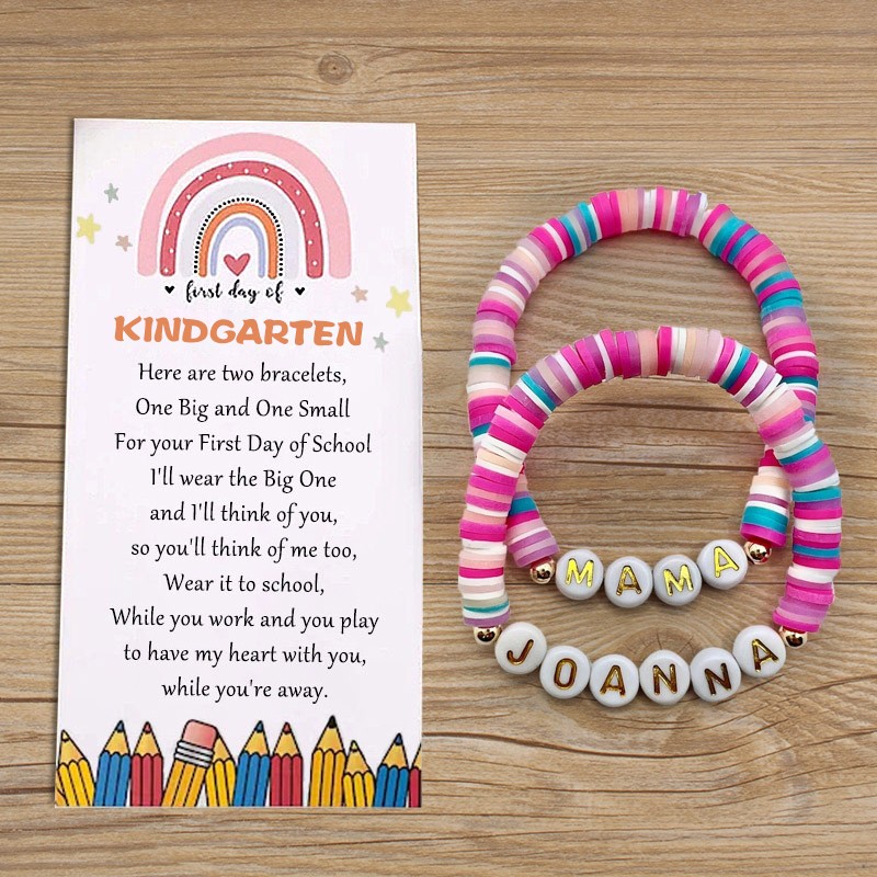 First Day of Kindergarten School Bracelet Matching Bracelets