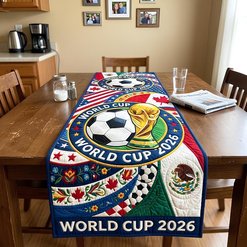 Soccer Field Table Runner Football Match Day Table Decor Gift for Soccer Fans