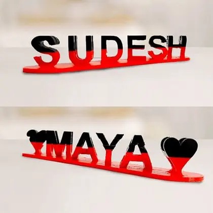 Heart Two-Color Two-Name Fantasy Love 3D Printing Sweet Gift