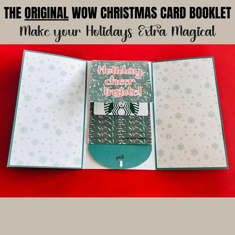Christmas gift card holder book DIY print card gift