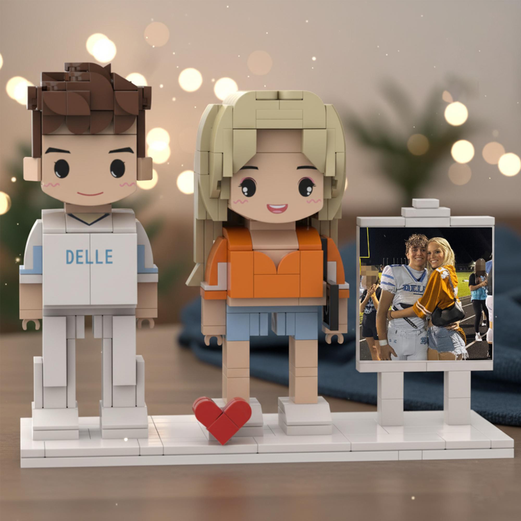 Personalized Brick Figures With Pets Best Christmas Gift For Couple