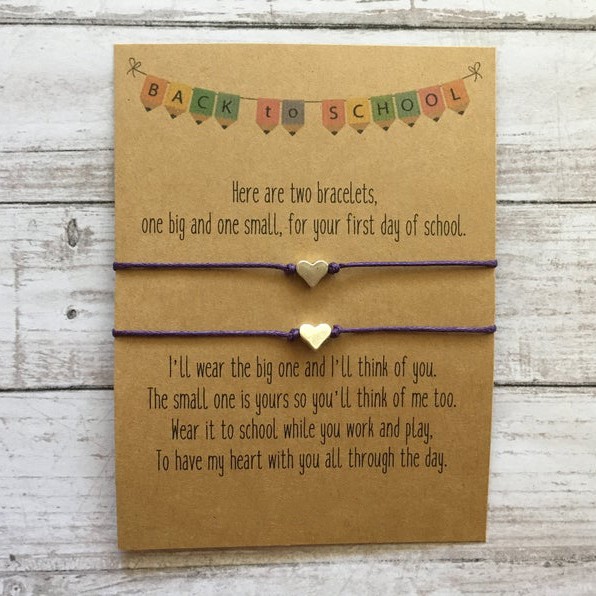 First Day of School Bracelet Matching Bracelets Heart Bracelets