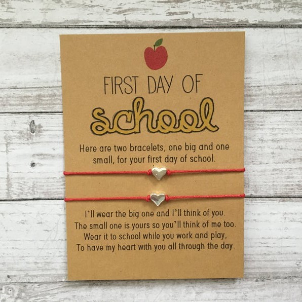 First Day of School Bracelet Matching Bracelets Heart Bracelets