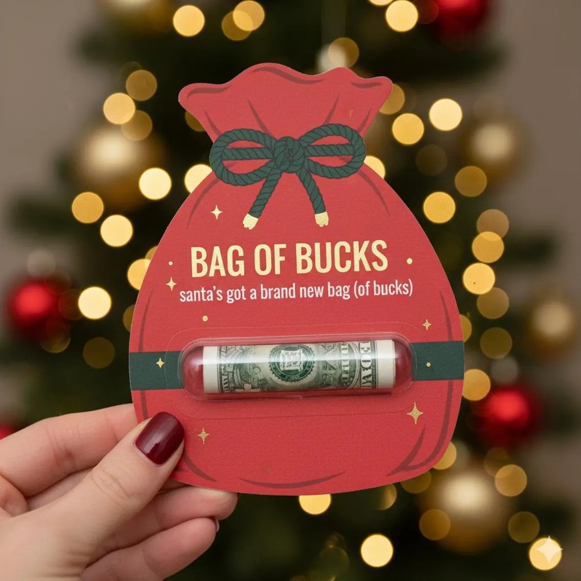 Christmas Money Holder Card Funny Cash Gift for Teens Bruh Holiday Stocking Stuffer