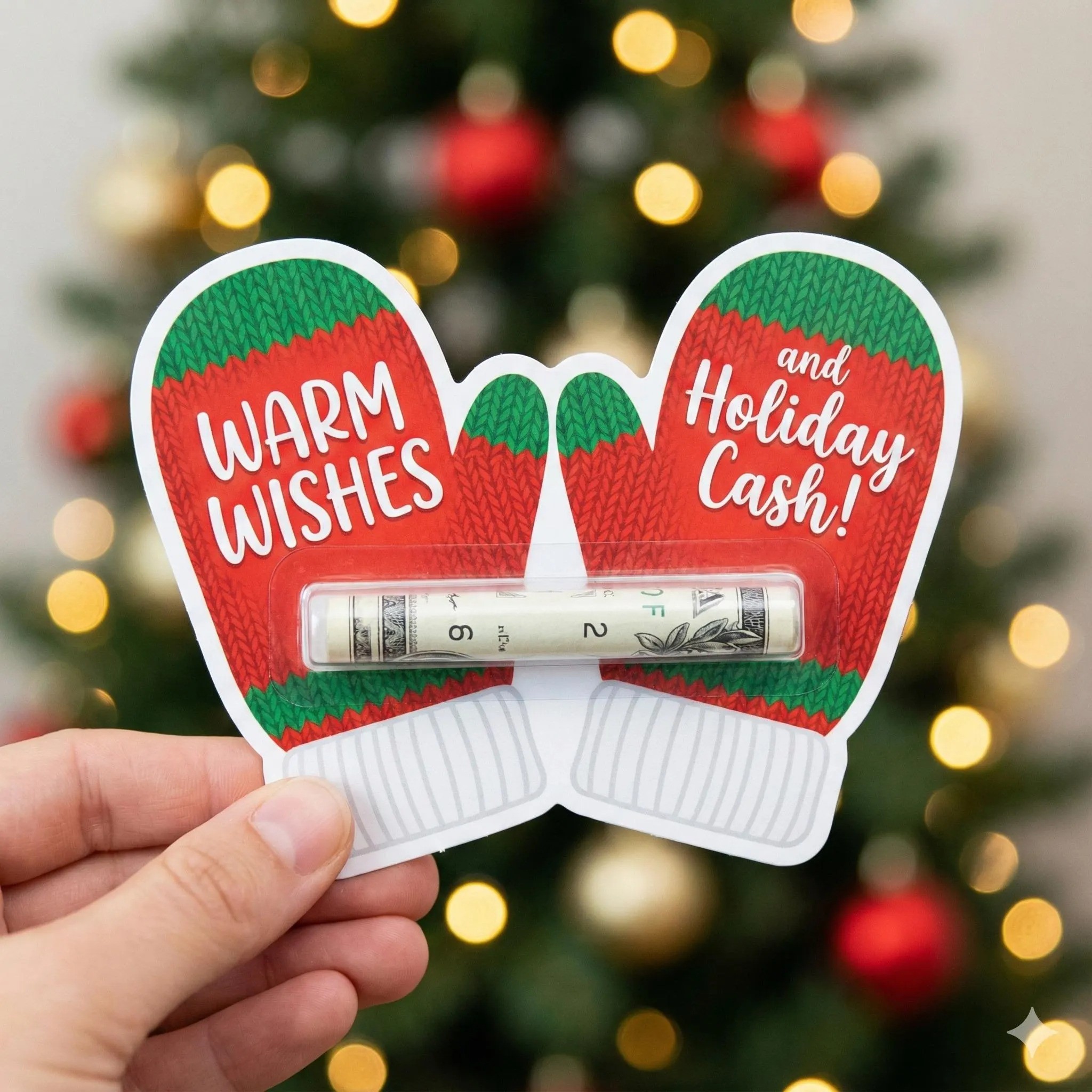 Christmas Money Holder Card Funny Cash Gift for Teens Bruh Holiday Stocking Stuffer