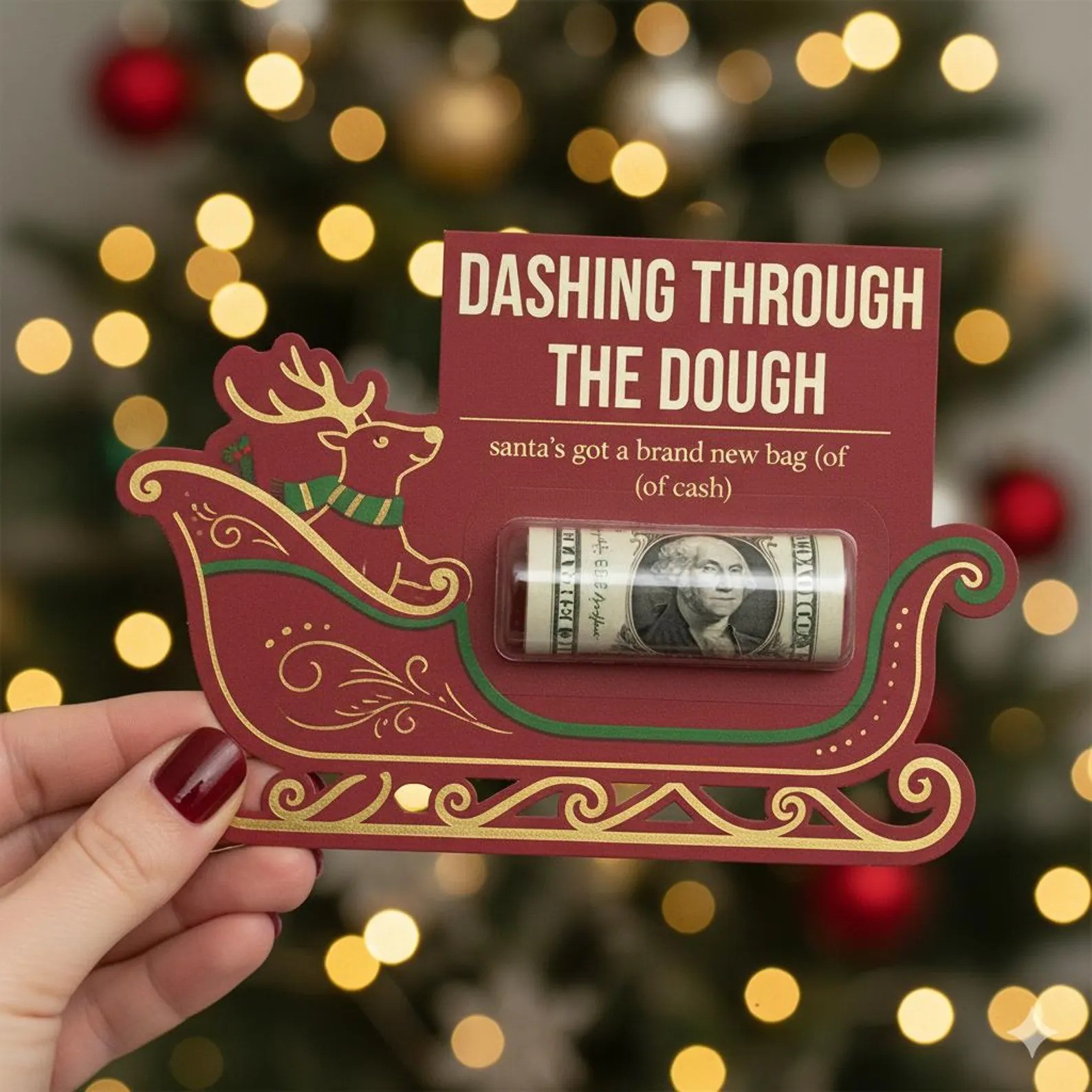 Christmas Money Holder Card Funny Cash Gift for Teens Bruh Holiday Stocking Stuffer