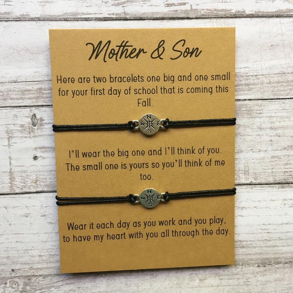 Mother and Son Mathing Bracelet for First of School