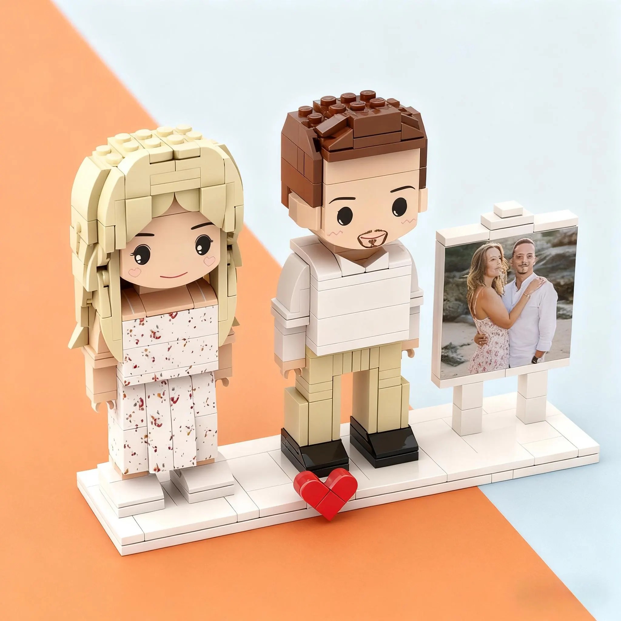 Personalized Brick Figures With Pets Best Christmas Gift For Couple