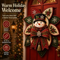 Christmas Quilt Bow DIY Sewing Kit, Layered Holiday Door Decor Craft Kit, Beginner Sewing Project, Crafter Christmas Gifts
