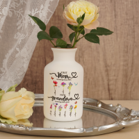 Personalized Grandma's Garden Vase With Grandkids Name and Birth Flowers For Mother's Day