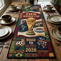 Soccer Field Table Runner Football Match Day Table Decor Gift for Soccer Fans