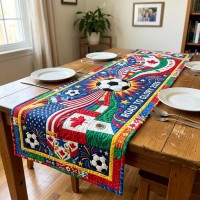 Soccer Field Table Runner Football Match Day Table Decor Gift for Soccer Fans