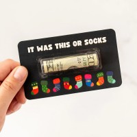 Christmas Money Holder Card Funny Cash Gift for Teens Bruh Holiday Stocking Stuffer