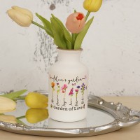 Personalized Family Garden Vase With Grandkids Name and Birth Month Flower For Mother's Day