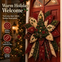 Christmas & Halloween Quilted Door Hanger Sewing Kit, DIY Patchwork Wreath Kit for Beginner, Holiday Sewing Craft Kit, Crafter Christmas Gifts