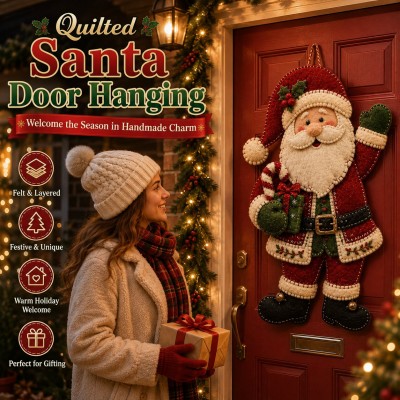 Christmas Felt Door Hanger Sewing Kit, DIY Felt Ornament Kit for Beginner, Holiday Sewing Craft Kit, Crafter Christmas Gifts