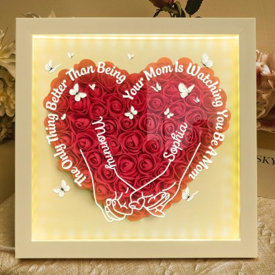 Personalized Watching You Be A Mom Flower Shadow Box With Led Light New Mom Gifts For Daughter