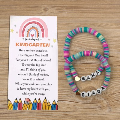 First Day of Kindergarten School Bracelet Matching Bracelets