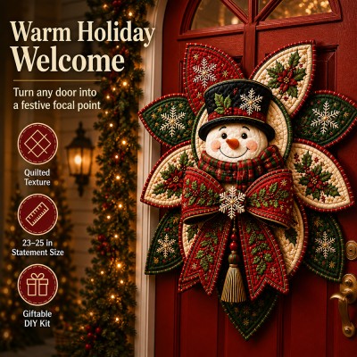 Christmas Quilt Bow DIY Sewing Kit, Layered Holiday Door Decor Craft Kit, Beginner Sewing Project, Crafter Christmas Gifts