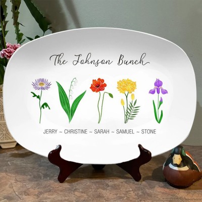 Personalized Grandma's Garden Plate With Grandkids Names Mother's Day