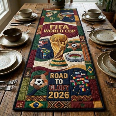 Soccer Field Table Runner Football Match Day Table Decor Gift for Soccer Fans