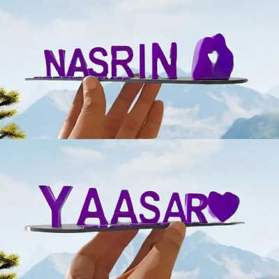 Glitter Double Name Fantasy Love 3D Printed Sweet Gift