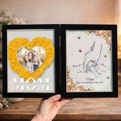 Custom Flowers Frame with Kid Names For Mother's Day
