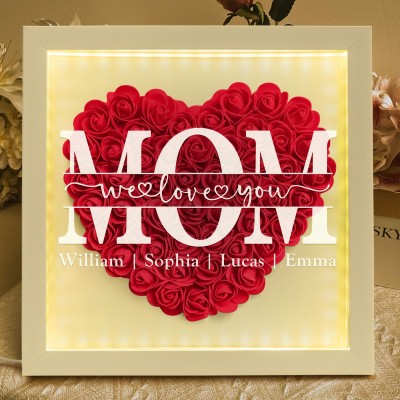 Personalized Mom We Love You Flower Shadow Box For Mother's Day