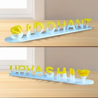 Heart Two-Color Two-Name Fantasy Love 3D Printing Sweet Gift