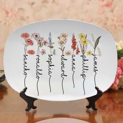 Personalized Grandma's Garden Plate With Grandkids Names Mother's Day