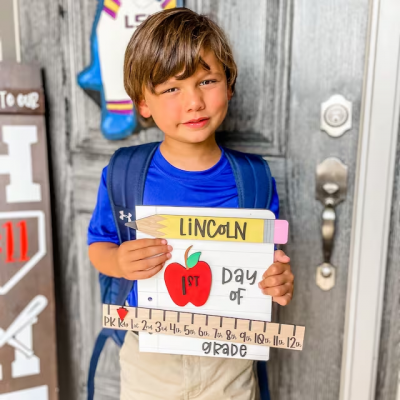 Personalized First/100th/Last Day of School Interchangeable Back to School Sign Prop For Kids Gift Ideas