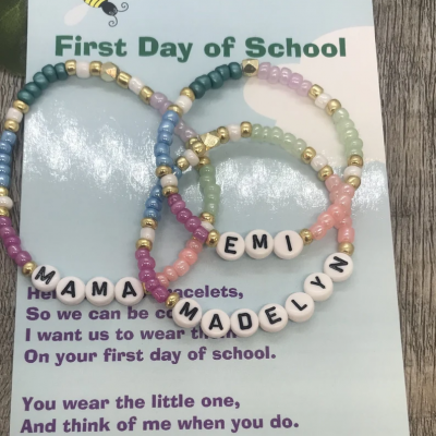 First Day of School Bracelet Matching Bracelets Heart Bracelets
