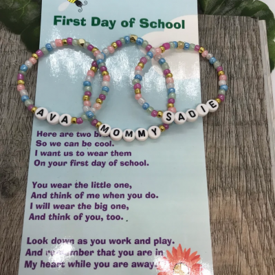 First Day of School Bracelet Matching Bracelets Heart Bracelets