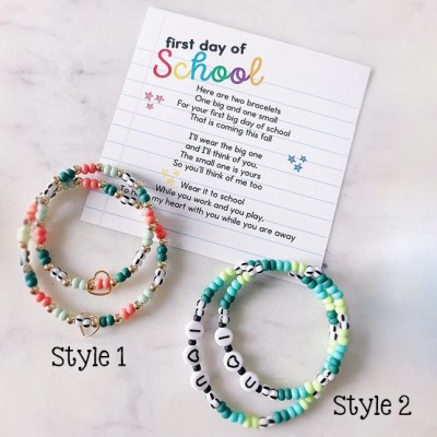 First Day of School Bracelet Matching Bracelets Heart Bracelets