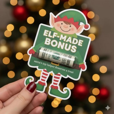 Christmas Money Holder Card Funny Cash Gift for Teens Bruh Holiday Stocking Stuffer