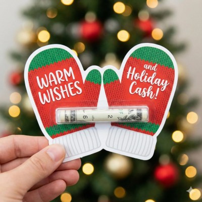 Christmas Money Holder Card Funny Cash Gift for Teens Bruh Holiday Stocking Stuffer