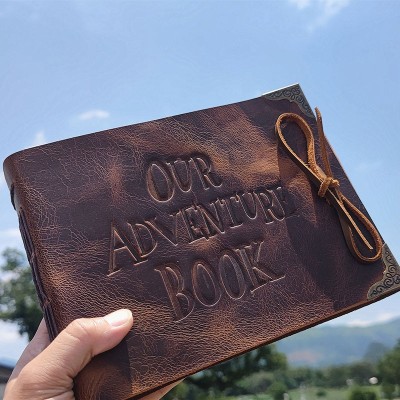 Personalized Genuine Leather Photo Album Our Adventure Book Valentine's Day Anniversary Gift For Couple