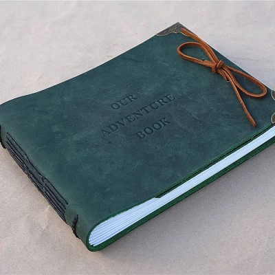 Personalized Genuine Leather Photo Album Our Adventure Book Valentine's Day Anniversary Gift For Couple