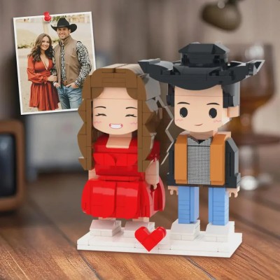 Personalized Brick Figures With Pets Best Christmas Gift For Couple