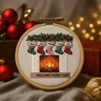 Personalized Embroidery Family Christmas Ornament Gift for Families 2025