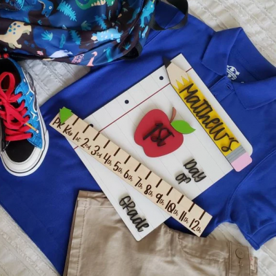 Personalized First/100th/Last Day of School Interchangeable Back to School Sign Prop For Kids Gift Ideas