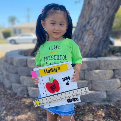 Personalized First/100th/Last Day of School Interchangeable Back to School Sign Prop For Kids Gift Ideas