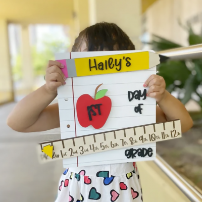 Personalized First/100th/Last Day of School Interchangeable Back to School Sign Prop For Kids Gift Ideas